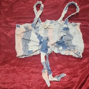 Ocean Drive Blue and Pink Textured Top